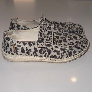 Hey Dude Wendy Woven Cheetah Grey. Size 7